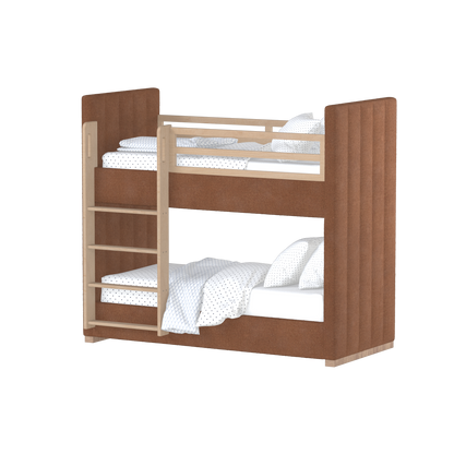 Paolo Bunk Bed with Soft Upholstery and Beechwood Accents