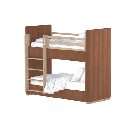 Paolo Bunk Bed with Soft Upholstery and Beechwood Accents