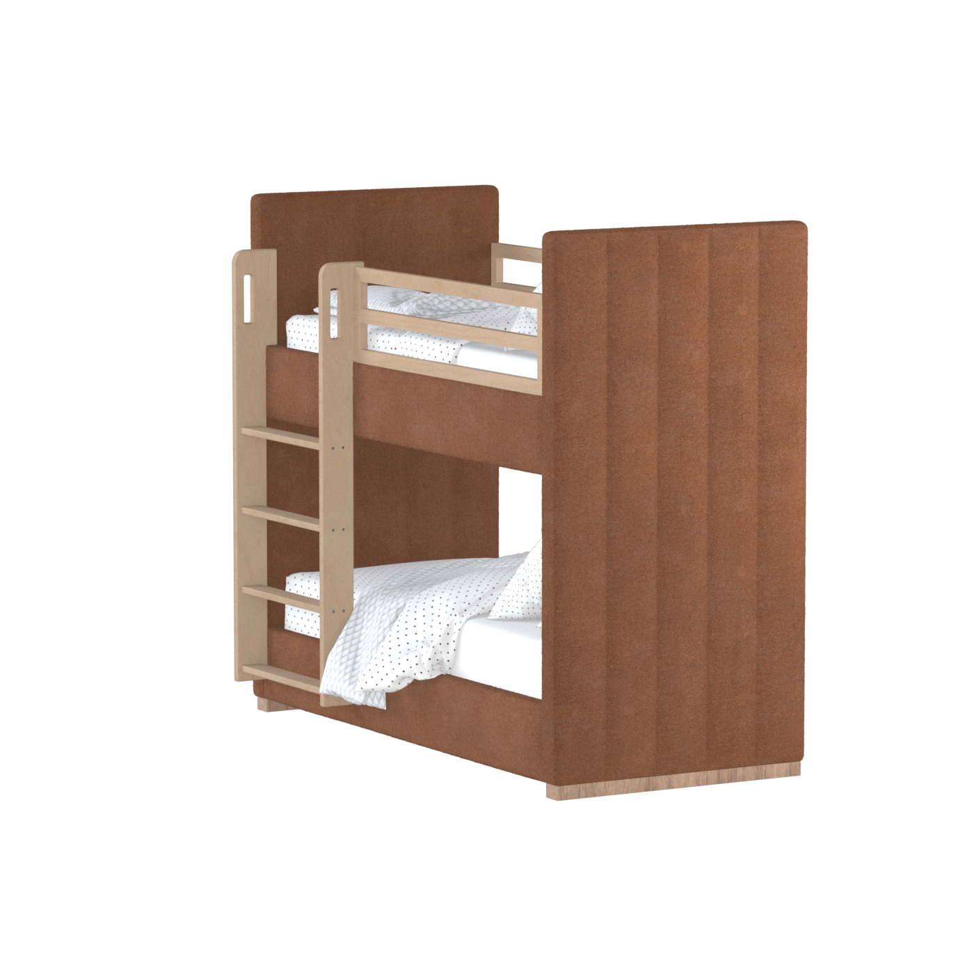 Paolo Bunk Bed with Soft Upholstery and Beechwood Accents