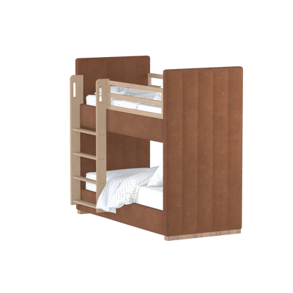 Paolo Bunk Bed with Soft Upholstery and Beechwood Accents