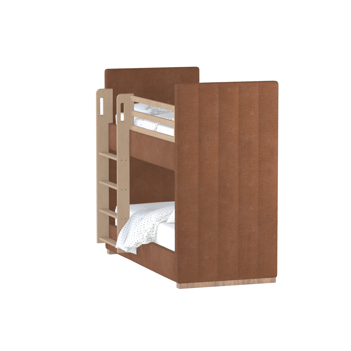 Paolo Bunk Bed with Soft Upholstery and Beechwood Accents