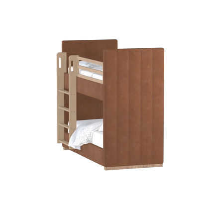 Paolo Bunk Bed with Soft Upholstery and Beechwood Accents