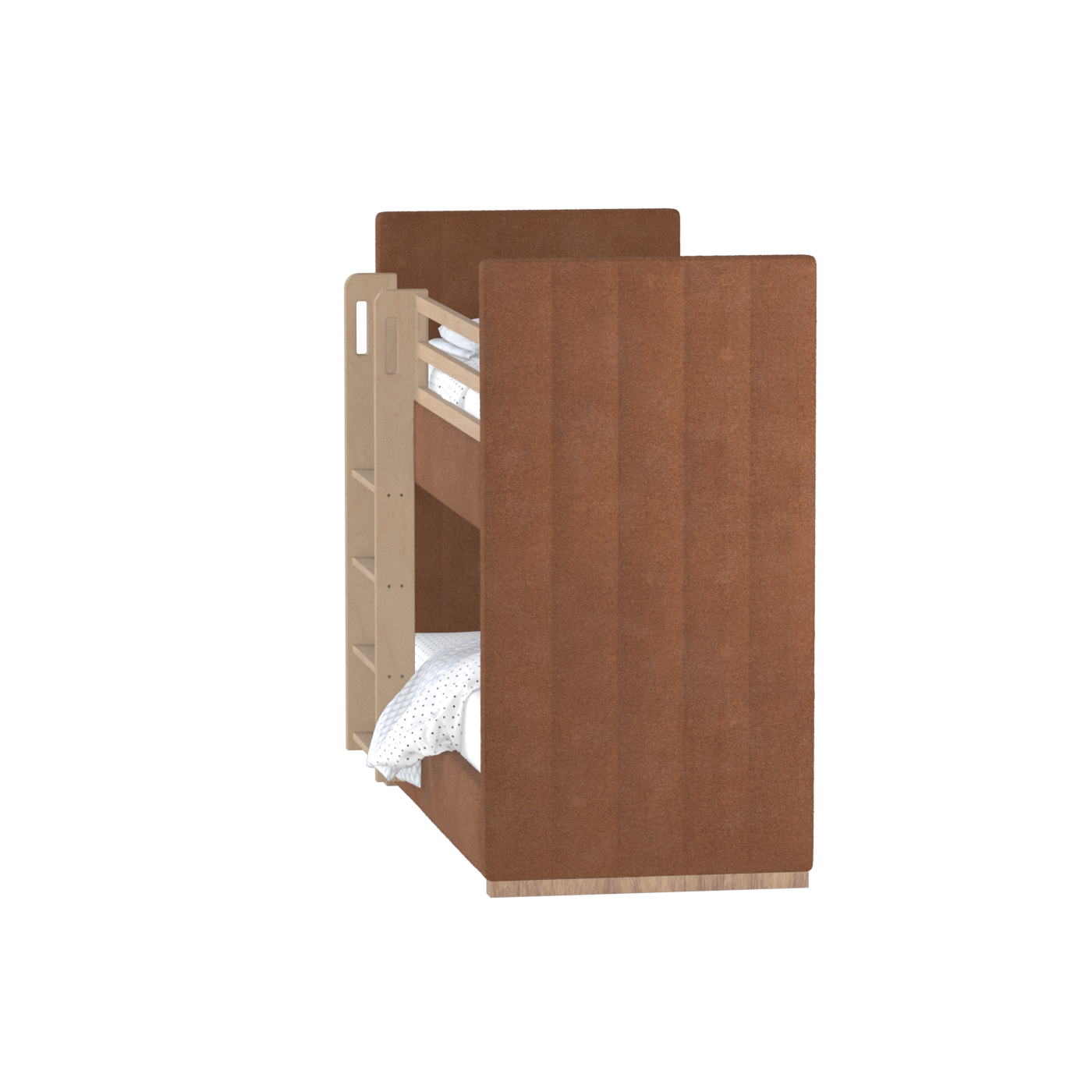 Paolo Bunk Bed with Soft Upholstery and Beechwood Accents