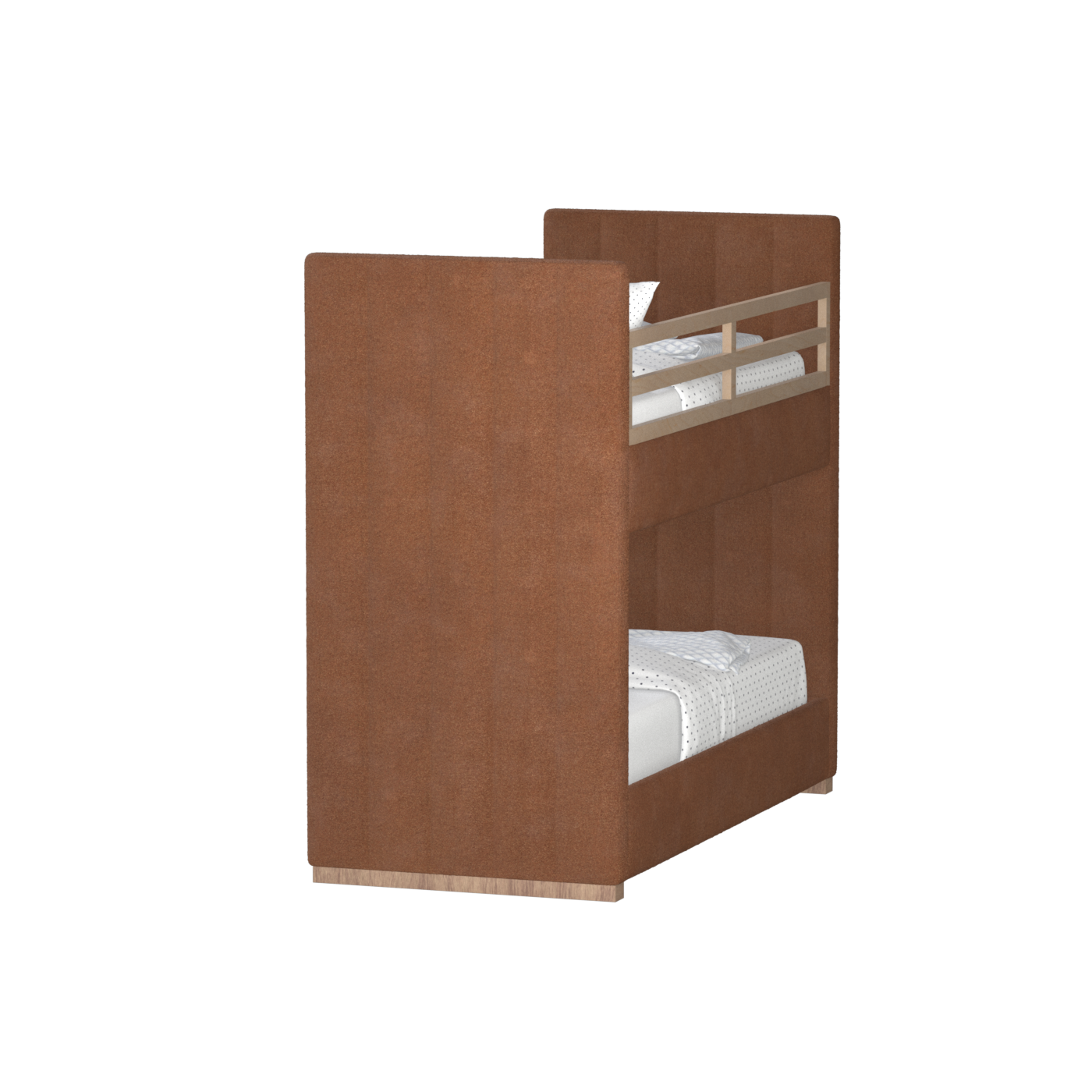Paolo Bunk Bed with Soft Upholstery and Beechwood Accents