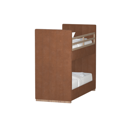 Paolo Bunk Bed with Soft Upholstery and Beechwood Accents