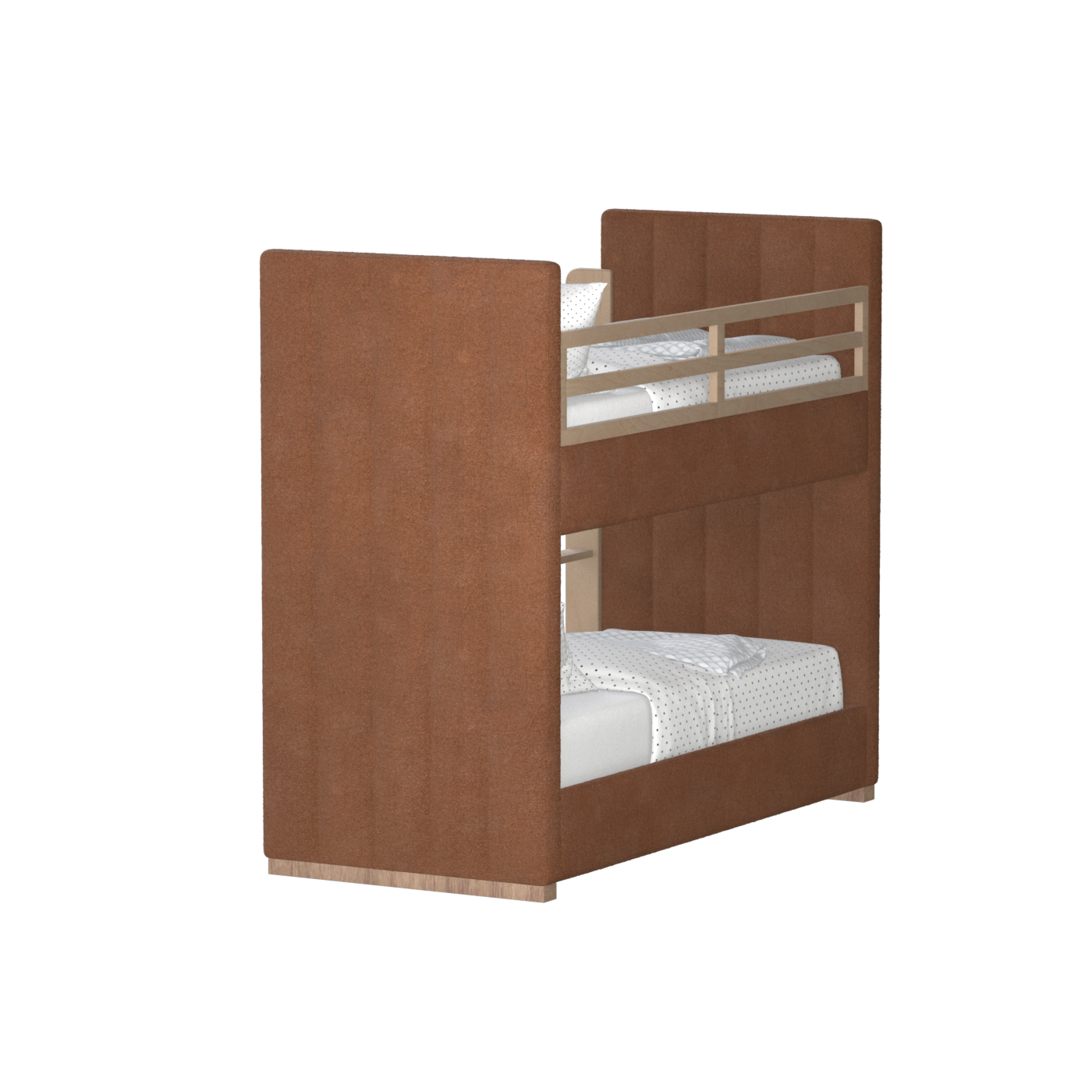 Paolo Bunk Bed with Soft Upholstery and Beechwood Accents