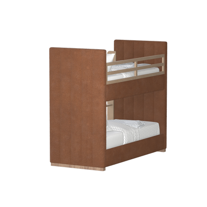 Paolo Bunk Bed with Soft Upholstery and Beechwood Accents