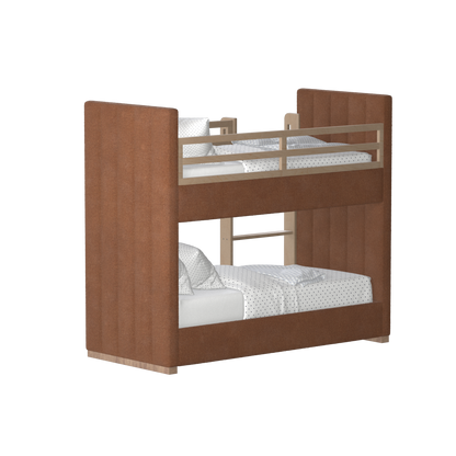 Paolo Bunk Bed with Soft Upholstery and Beechwood Accents