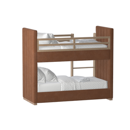 Paolo Bunk Bed with Soft Upholstery and Beechwood Accents