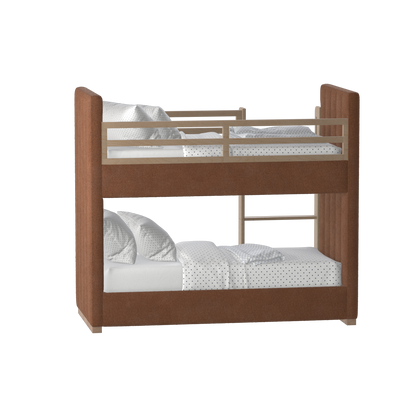 Paolo Bunk Bed with Soft Upholstery and Beechwood Accents