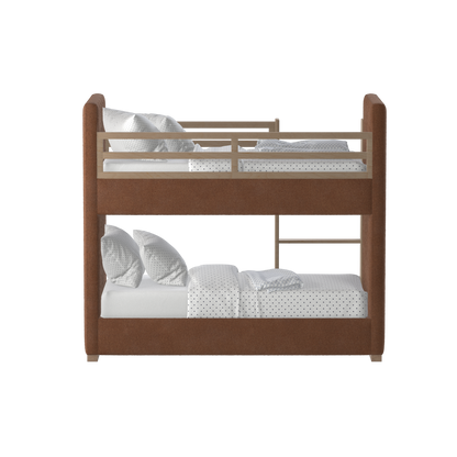Paolo Bunk Bed with Soft Upholstery and Beechwood Accents
