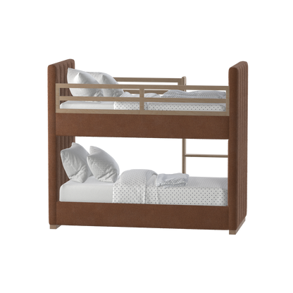 Paolo Bunk Bed with Soft Upholstery and Beechwood Accents