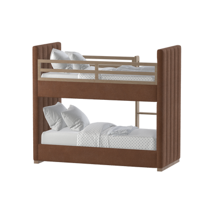 Paolo Bunk Bed with Soft Upholstery and Beechwood Accents
