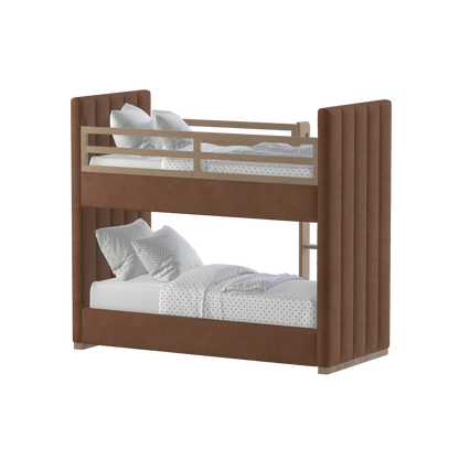Paolo Bunk Bed with Soft Upholstery and Beechwood Accents