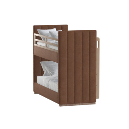 Paolo Bunk Bed with Soft Upholstery and Beechwood Accents