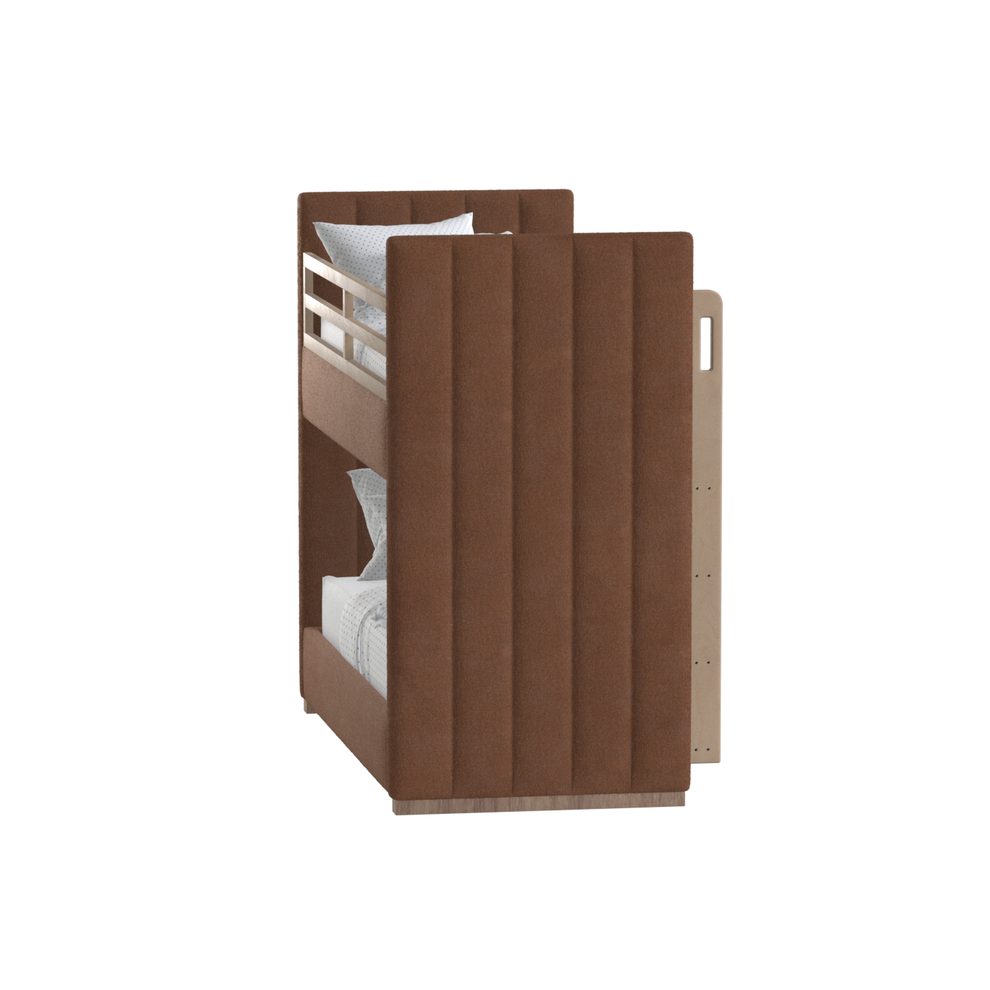 Paolo Bunk Bed with Soft Upholstery and Beechwood Accents