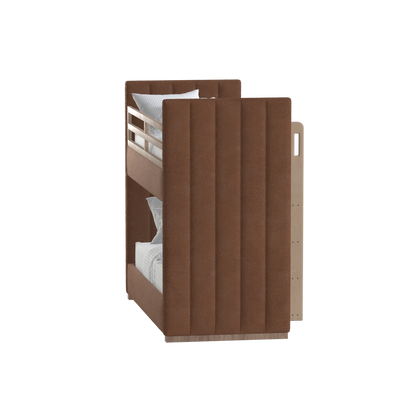 Paolo Bunk Bed with Soft Upholstery and Beechwood Accents