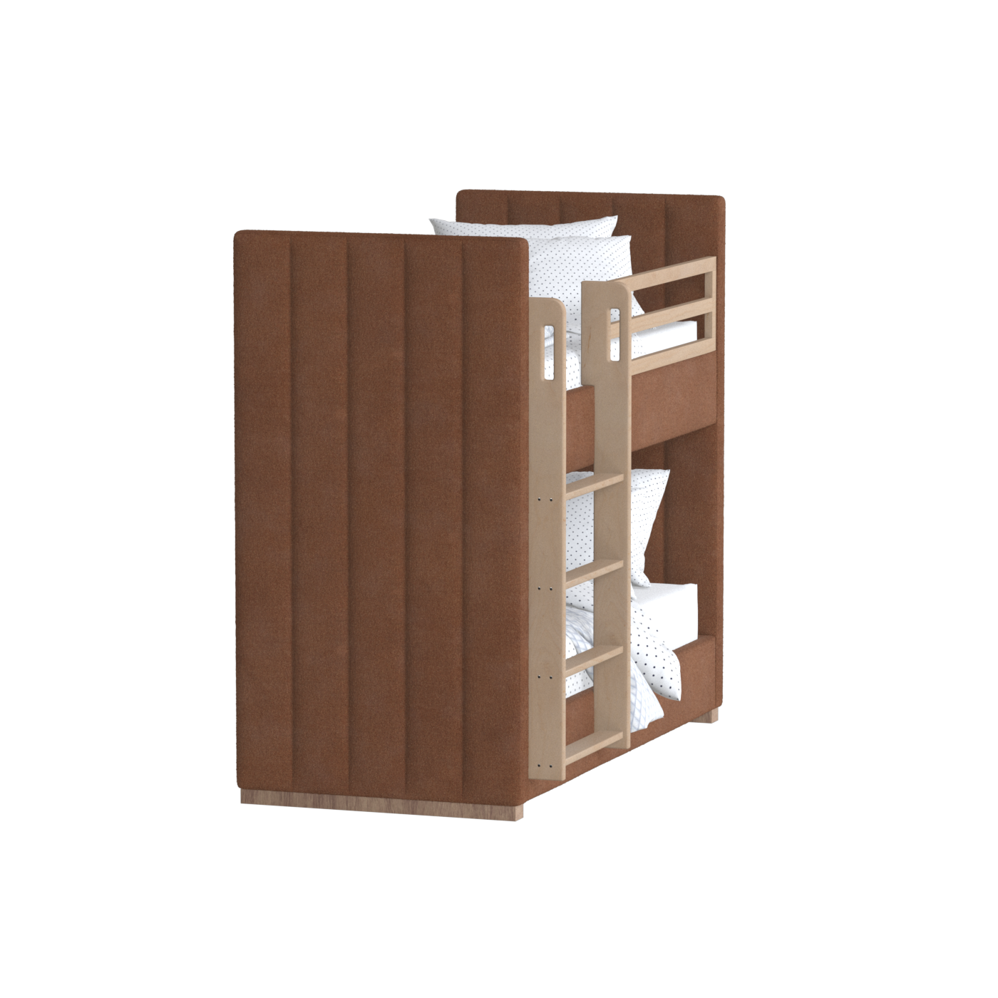 Paolo Bunk Bed with Soft Upholstery and Beechwood Accents