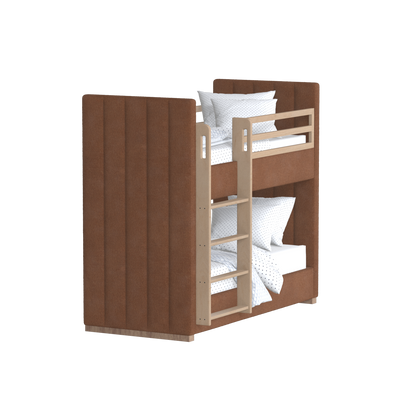 Paolo Bunk Bed with Soft Upholstery and Beechwood Accents