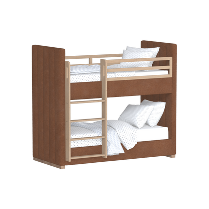 Paolo Bunk Bed with Soft Upholstery and Beechwood Accents