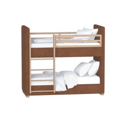 Paolo Bunk Bed with Soft Upholstery and Beechwood Accents