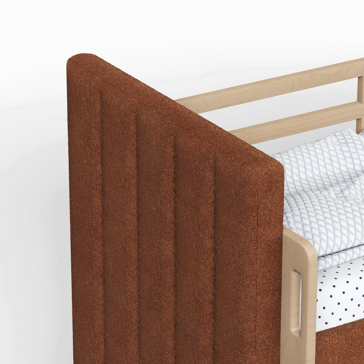 Paolo Bunk Bed with Soft Upholstery and Beechwood Accents