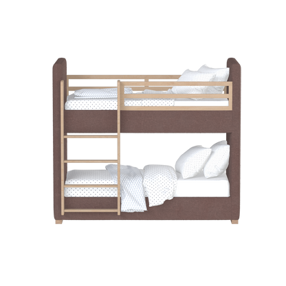 Paolo Bunk Bed with Soft Upholstery and Beechwood Accents
