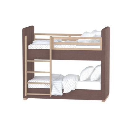 Paolo Bunk Bed with Soft Upholstery and Beechwood Accents