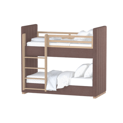 Paolo Bunk Bed with Soft Upholstery and Beechwood Accents
