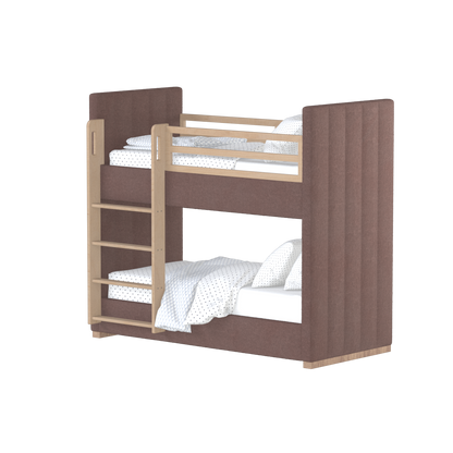 Paolo Bunk Bed with Soft Upholstery and Beechwood Accents