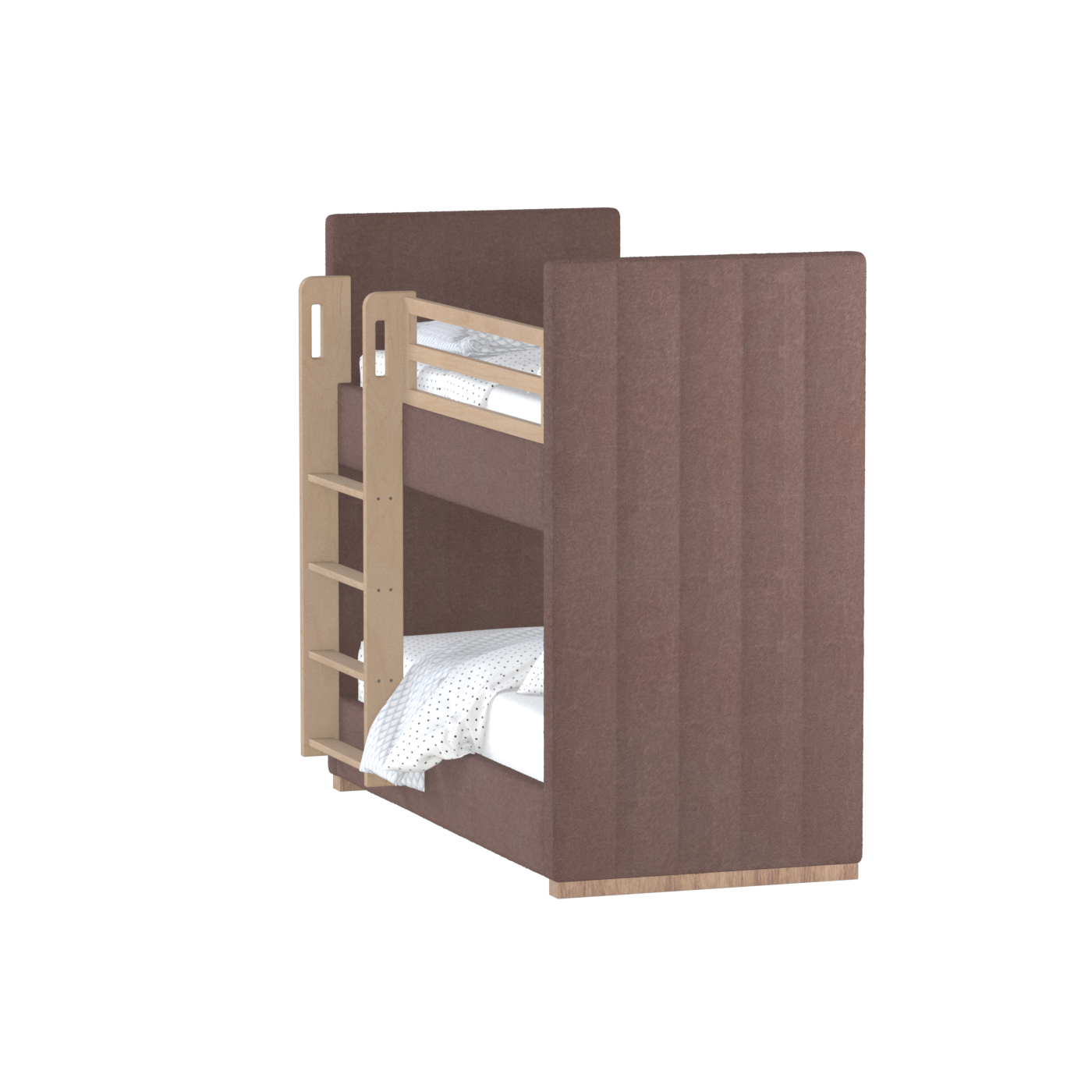 Paolo Bunk Bed with Soft Upholstery and Beechwood Accents