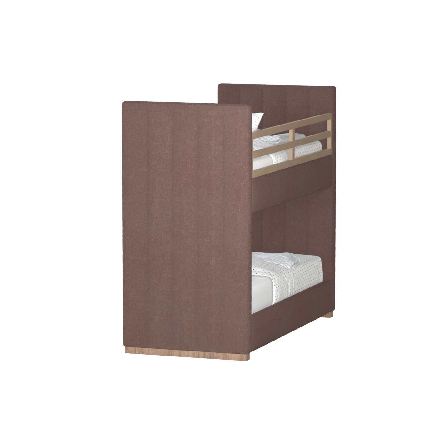 Paolo Bunk Bed with Soft Upholstery and Beechwood Accents