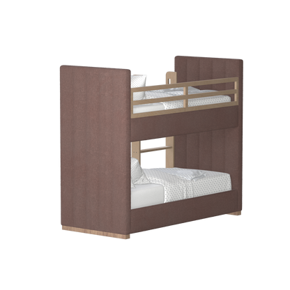 Paolo Bunk Bed with Soft Upholstery and Beechwood Accents