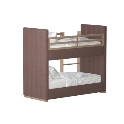 Paolo Bunk Bed with Soft Upholstery and Beechwood Accents