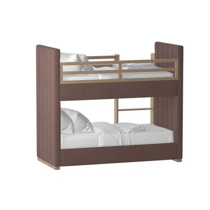 Paolo Bunk Bed with Soft Upholstery and Beechwood Accents