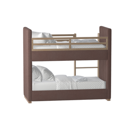 Paolo Bunk Bed with Soft Upholstery and Beechwood Accents