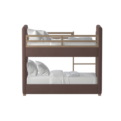 Paolo Bunk Bed with Soft Upholstery and Beechwood Accents