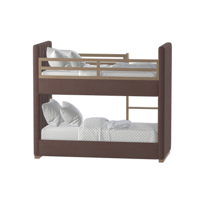 Paolo Bunk Bed with Soft Upholstery and Beechwood Accents