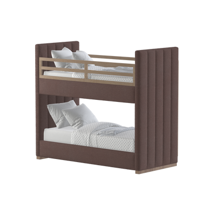 Paolo Bunk Bed with Soft Upholstery and Beechwood Accents
