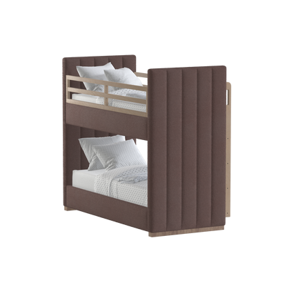 Paolo Bunk Bed with Soft Upholstery and Beechwood Accents