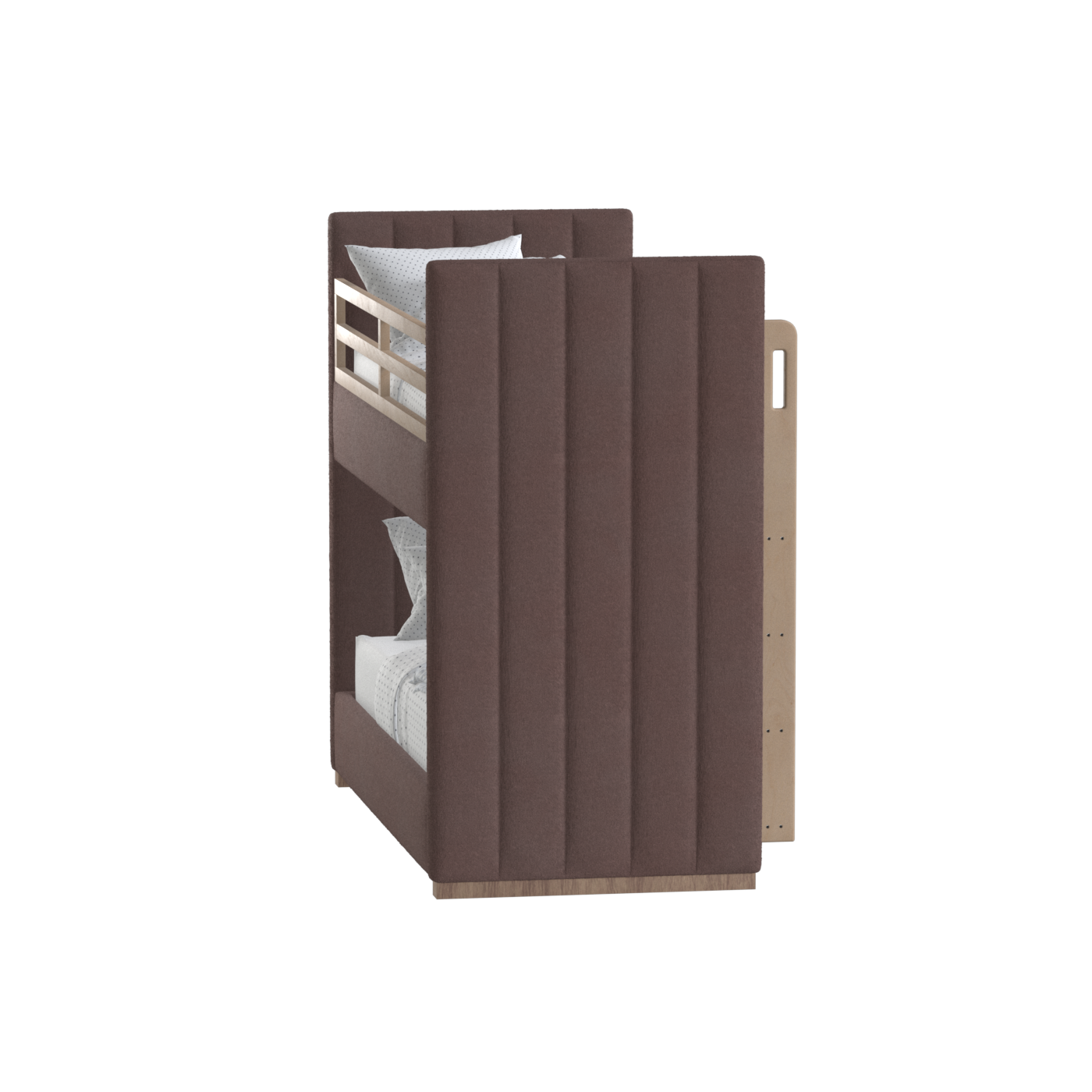 Paolo Bunk Bed with Soft Upholstery and Beechwood Accents