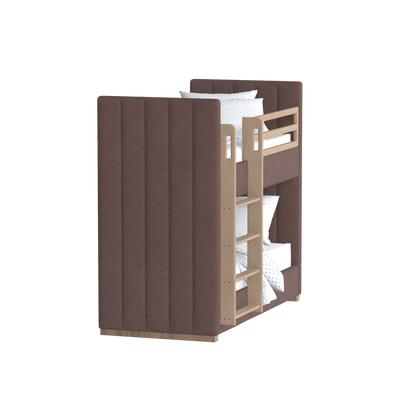 Paolo Bunk Bed with Soft Upholstery and Beechwood Accents