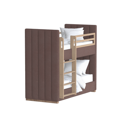 Paolo Bunk Bed with Soft Upholstery and Beechwood Accents