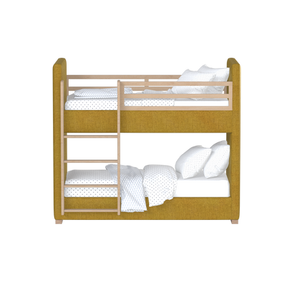 Paolo Bunk Bed with Soft Upholstery and Beechwood Accents