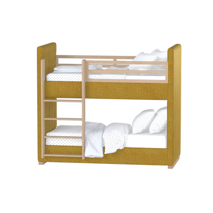 Paolo Bunk Bed with Soft Upholstery and Beechwood Accents