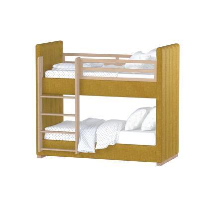 Paolo Bunk Bed with Soft Upholstery and Beechwood Accents