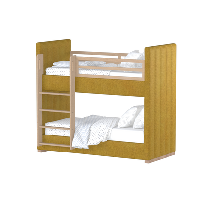 Paolo Bunk Bed with Soft Upholstery and Beechwood Accents
