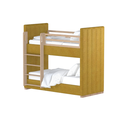 Paolo Bunk Bed with Soft Upholstery and Beechwood Accents