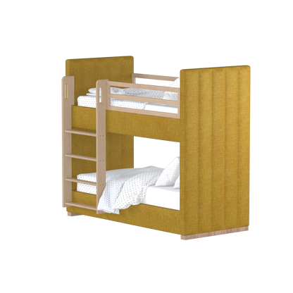 Paolo Bunk Bed with Soft Upholstery and Beechwood Accents
