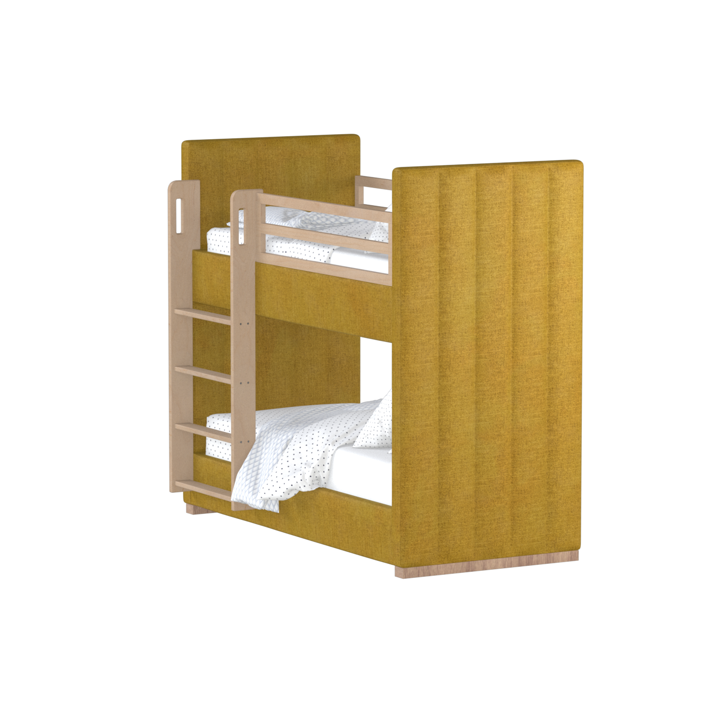 Paolo Bunk Bed with Soft Upholstery and Beechwood Accents